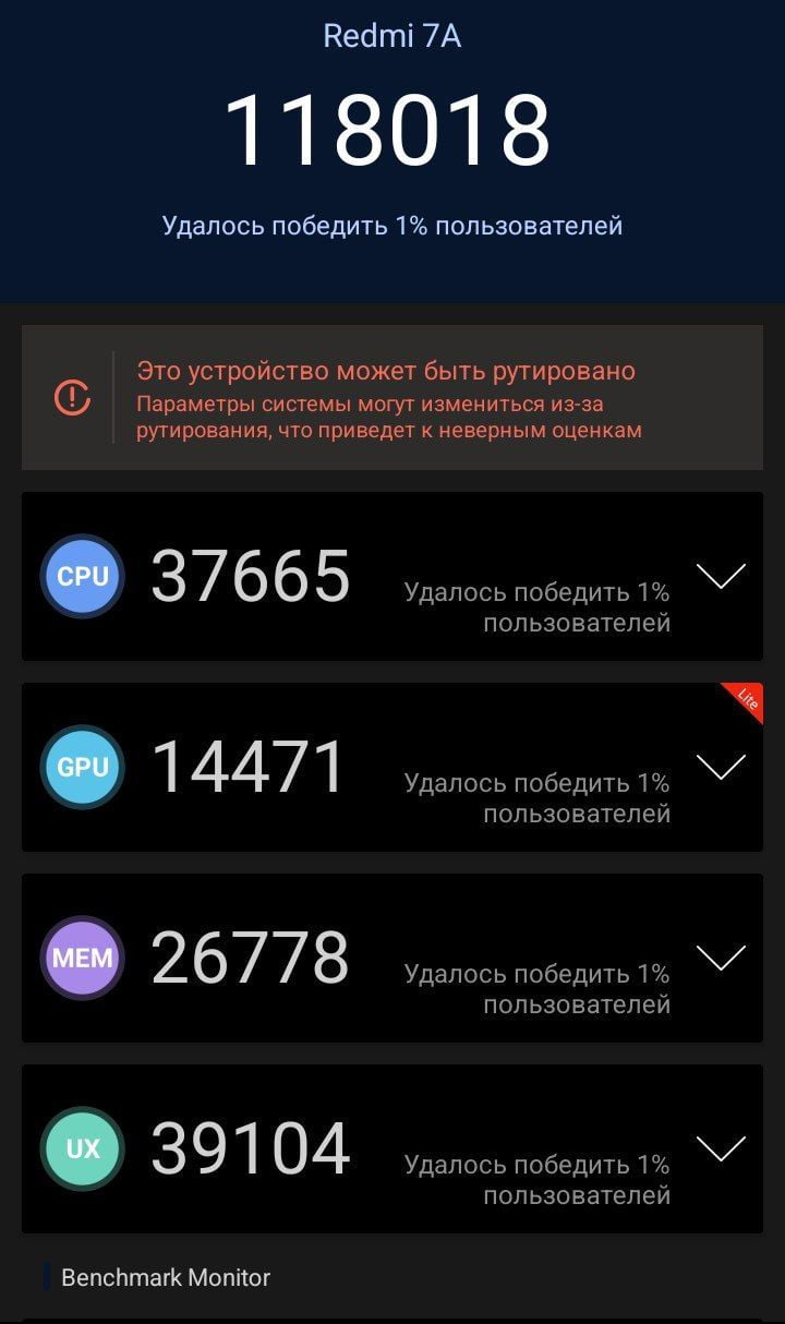 Xiaomi Redmi 7A AnTuTu – 154,698