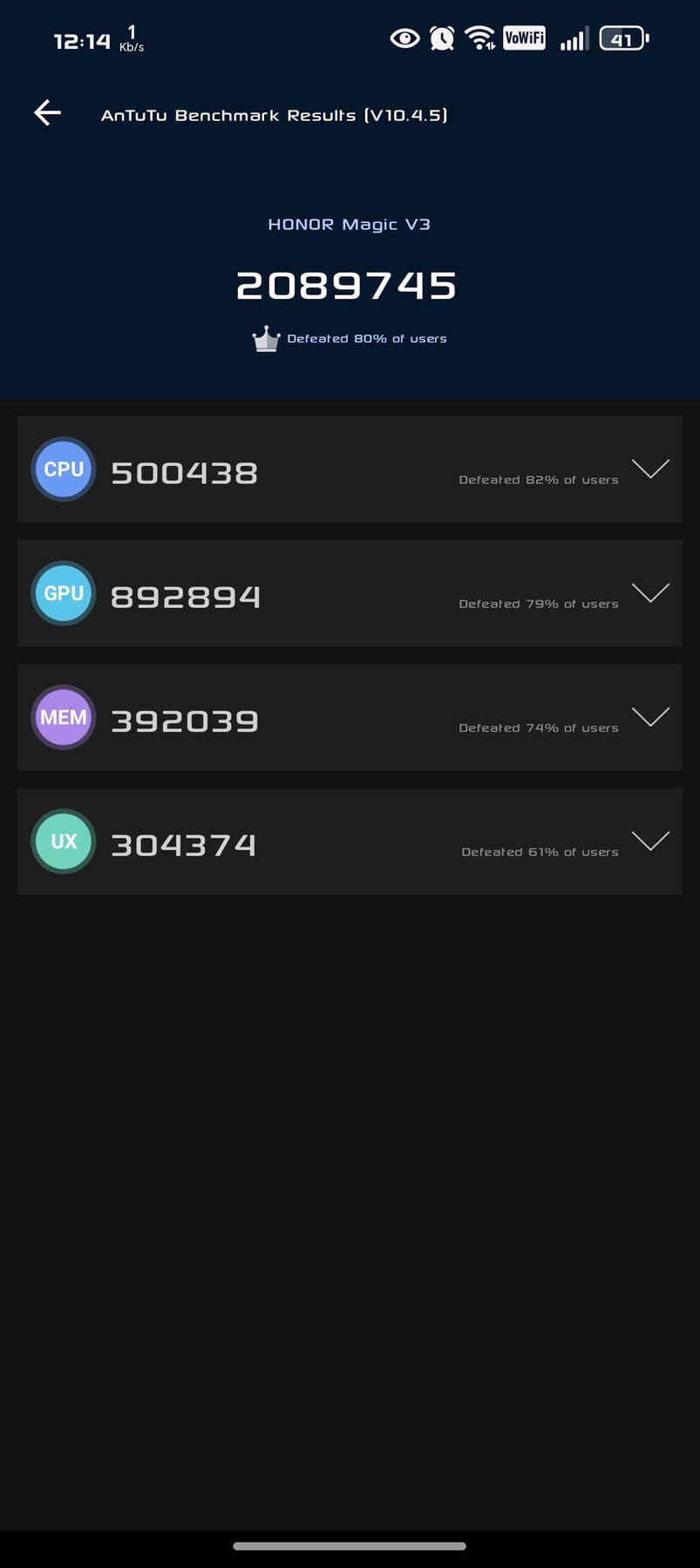 Honor Magic V3 AnTuTu – 2,388,314