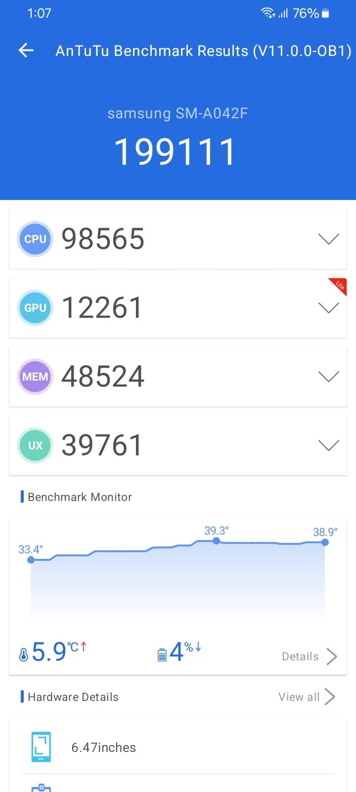 Samsung Galaxy A04e AnTuTu – 199,111