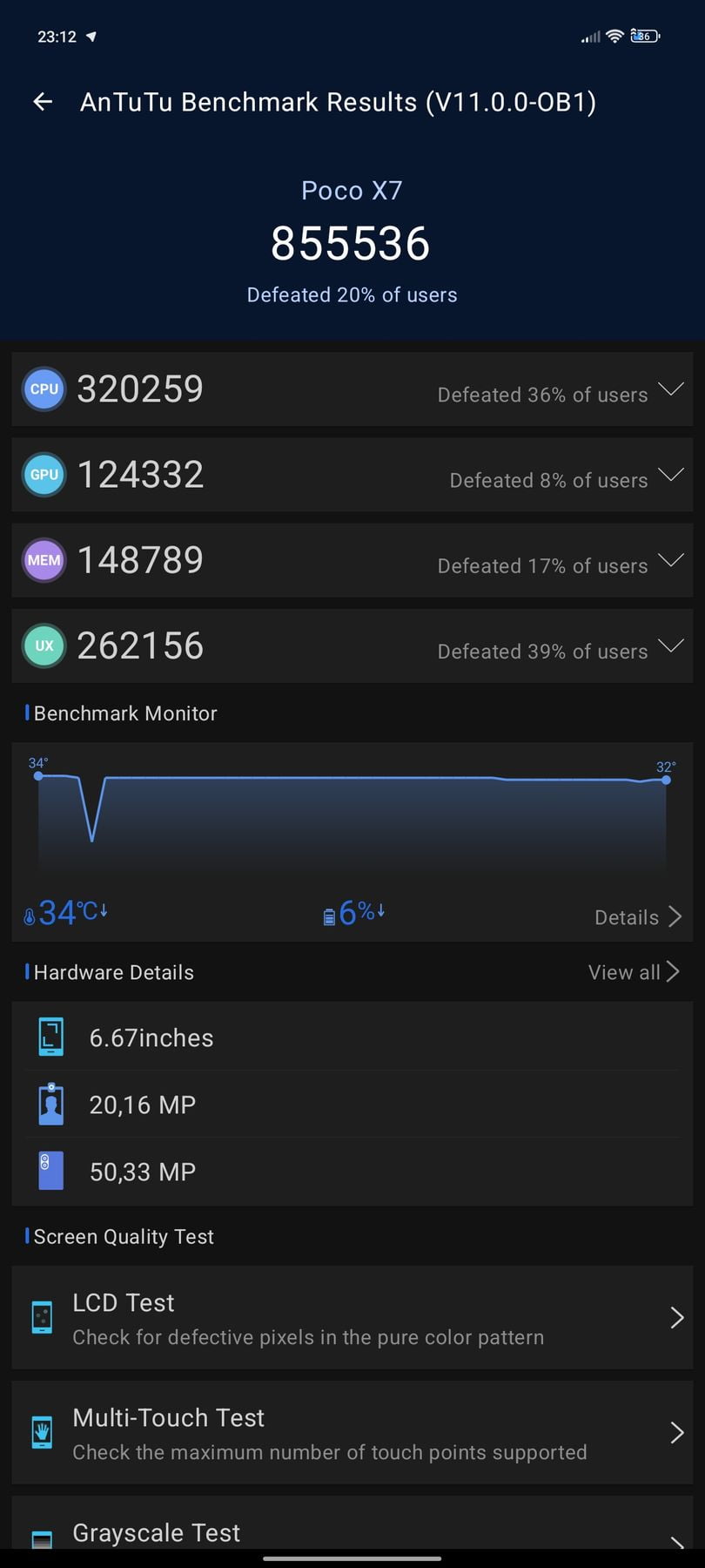 Xiaomi Poco X7 AnTuTu – 855,536