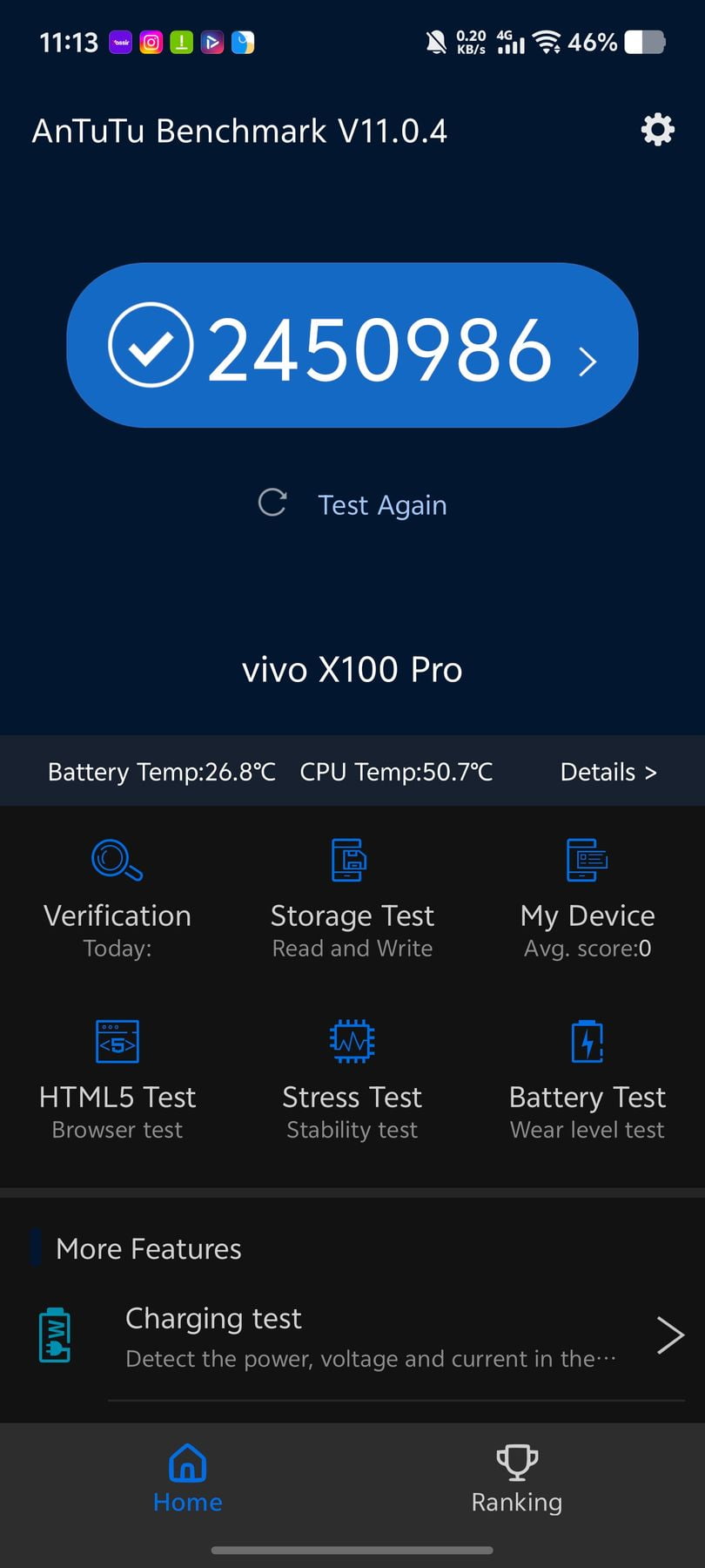 Vivo X100 Pro AnTuTu – 2,450,986