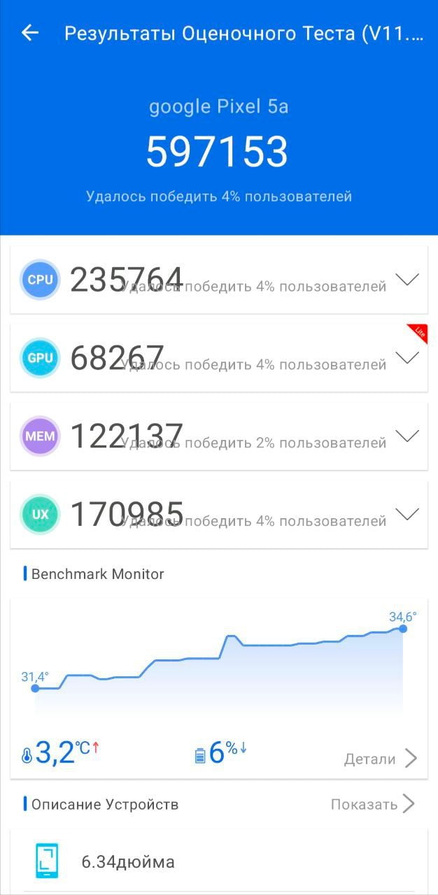 Google Pixel 5a 5G AnTuTu – 597,153
