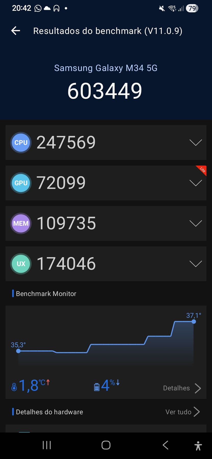 Samsung Galaxy M34 5G AnTuTu – 603,449