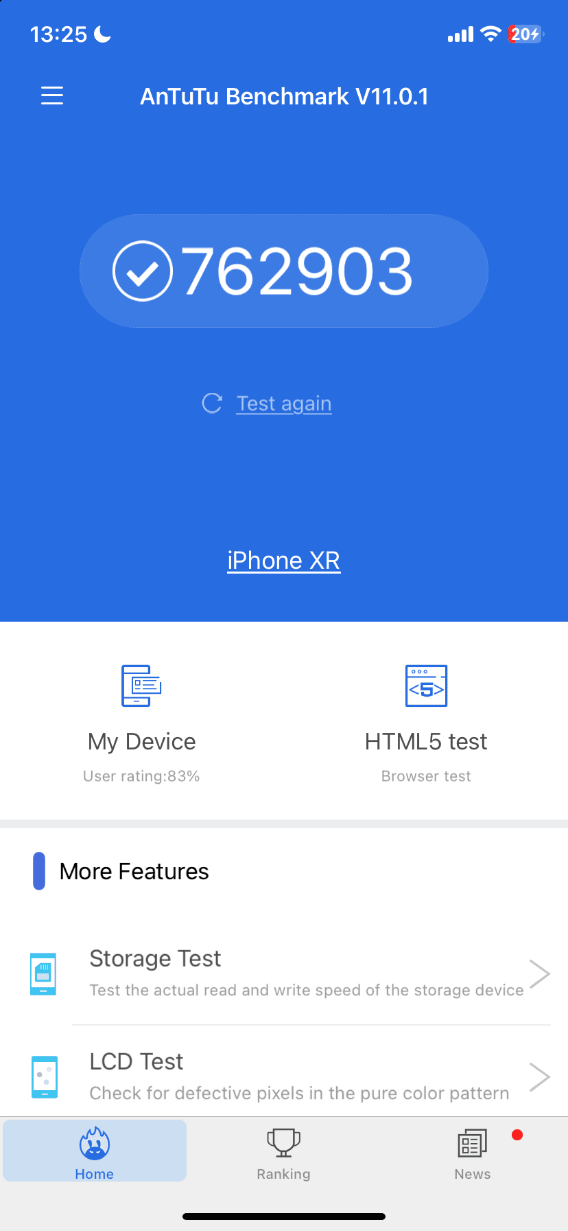 Apple iPhone XR AnTuTu – 762,903
