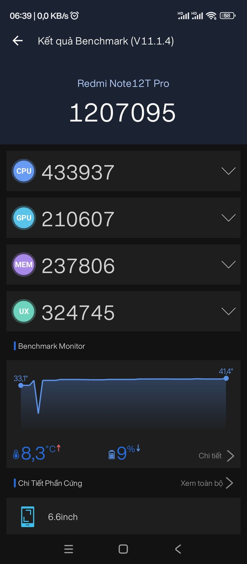Xiaomi Redmi Note 12T Pro AnTuTu – 1,207,095